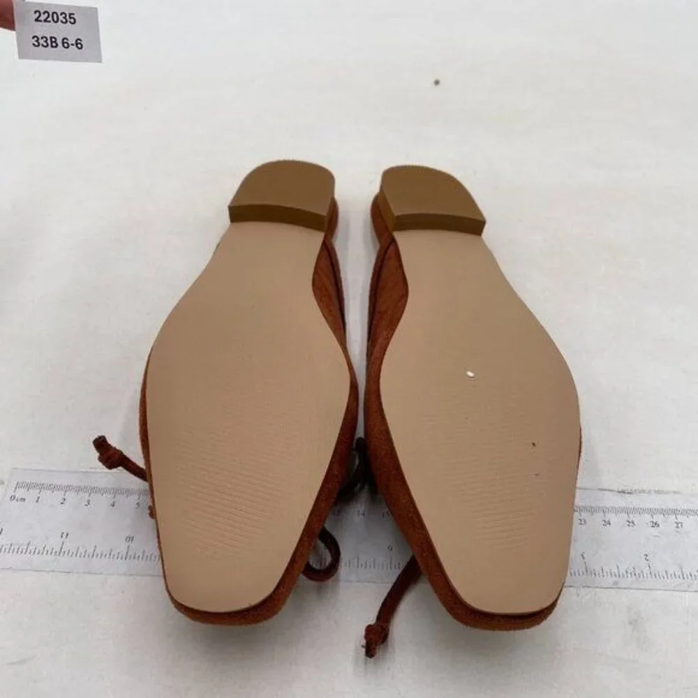 FOWT Brown Low Heel  Almond Toe Mule Bow Knot Suede Slippers,Slip on Leisure Lad - Picture 7 of 8